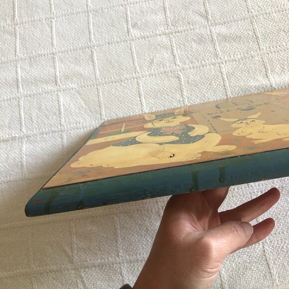 VTG Wooden Bunny Family Welcome Sign 17"x14.5" Hand Painted Cottage Farmhouse - Picture 9 of 12